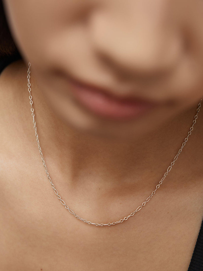 Monica Vinader textured link chain necklace silver - British product