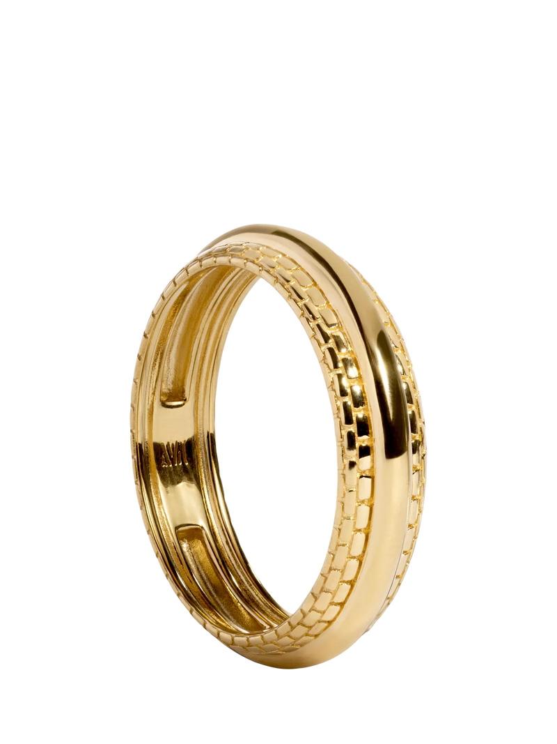 Monica Vinader Heirloom Textured Ring Gold