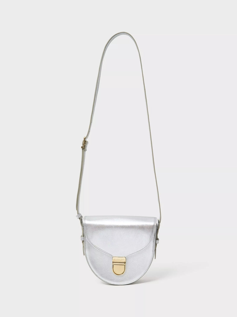 Crew Clothing metallic leather crossbody satchel - British product