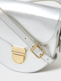 Crew Clothing metallic leather crossbody satchel - British product