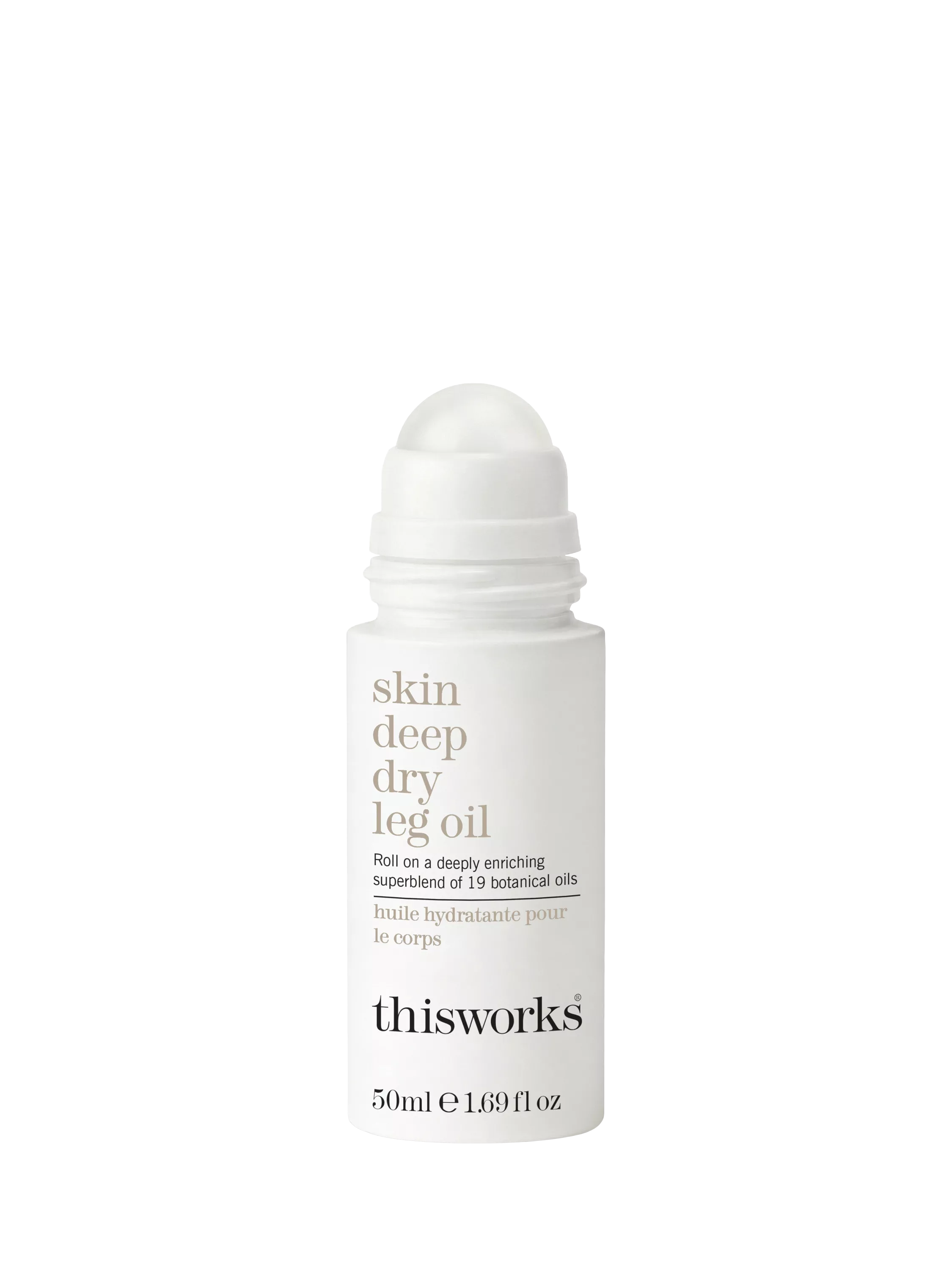 This Works Skin Deep Dry Leg Oil Roll-On 50ml - British product