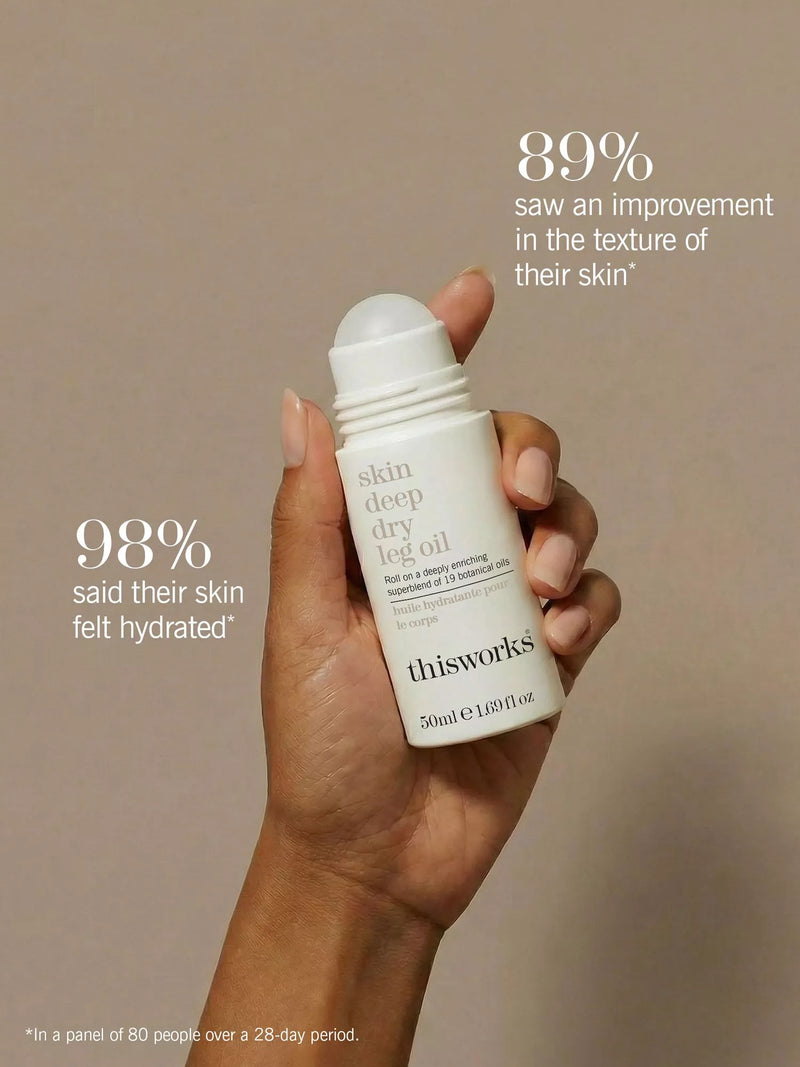 This Works Skin Deep Dry Leg Oil Roll-On 50ml - British product
