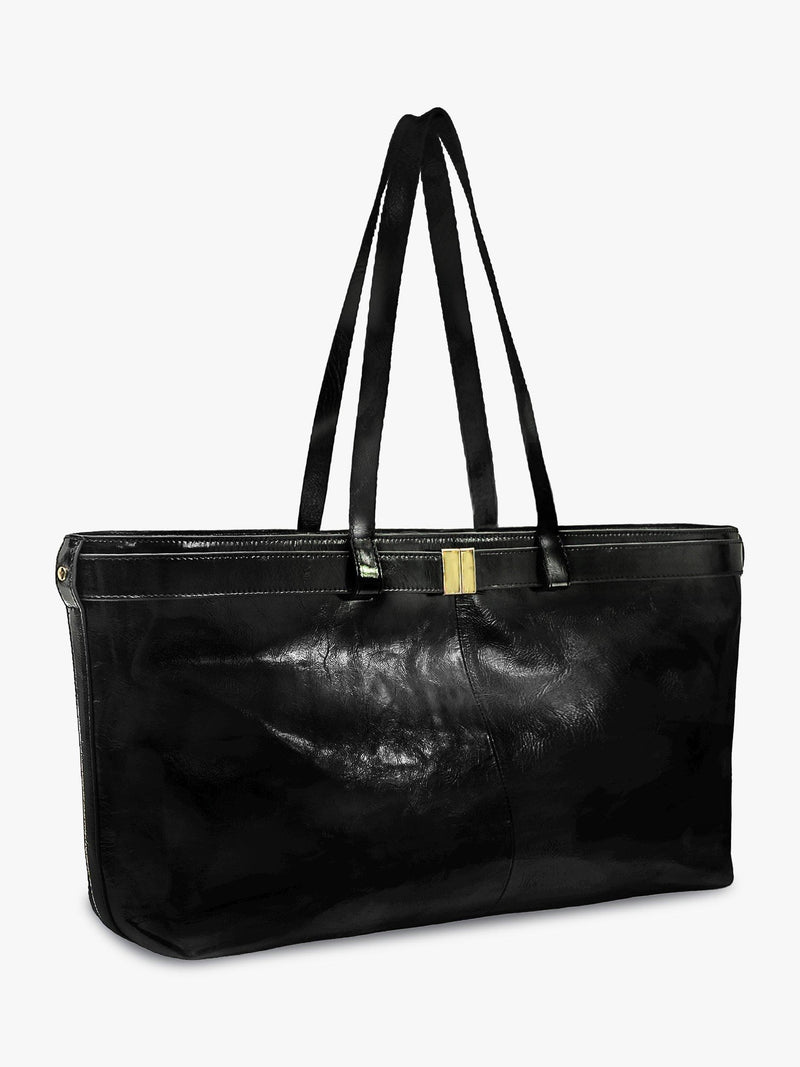 Apatchy London Esme leather handbag black, imported from the UK