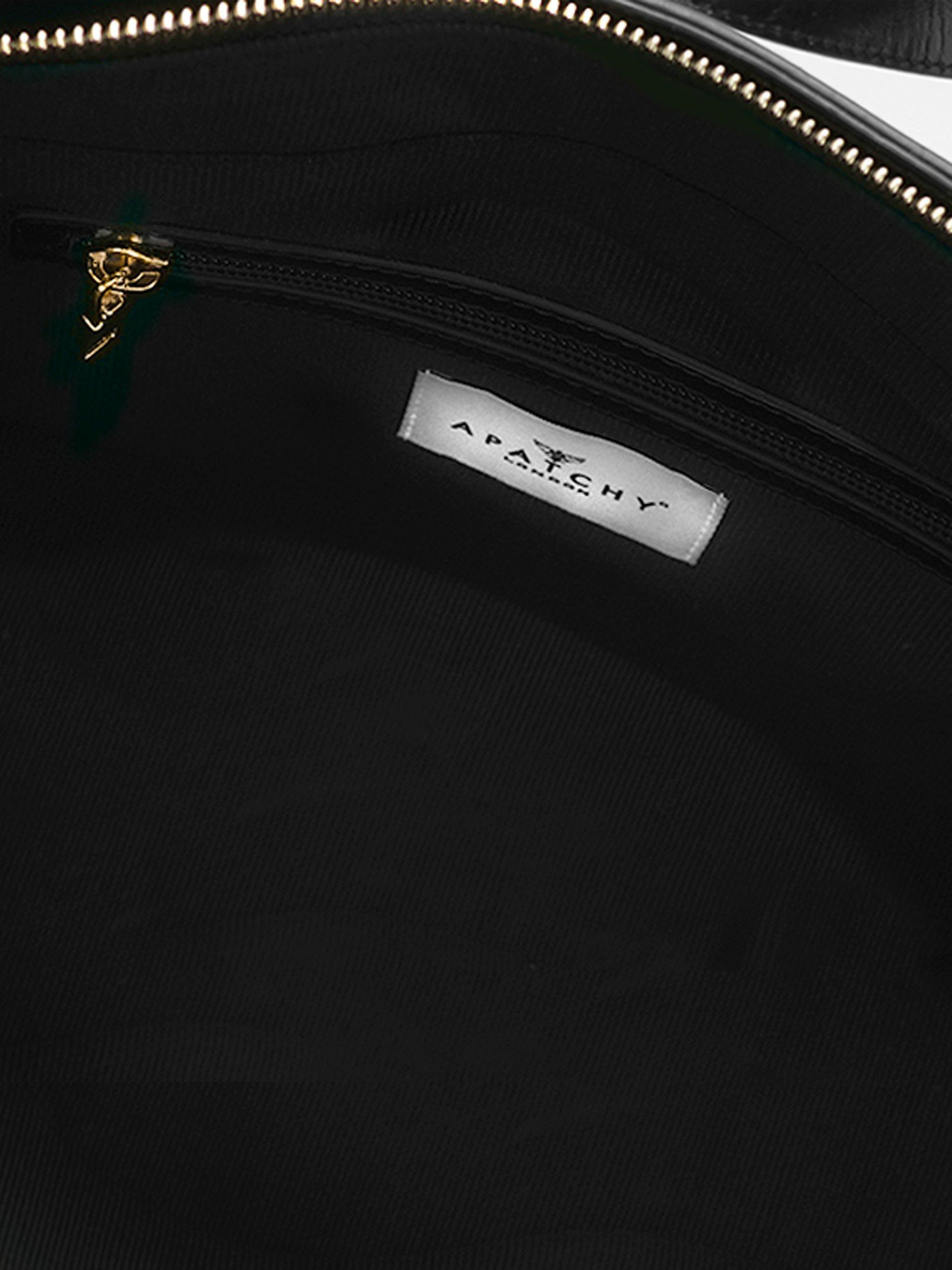 Apatchy London Esme leather handbag black, imported from the UK