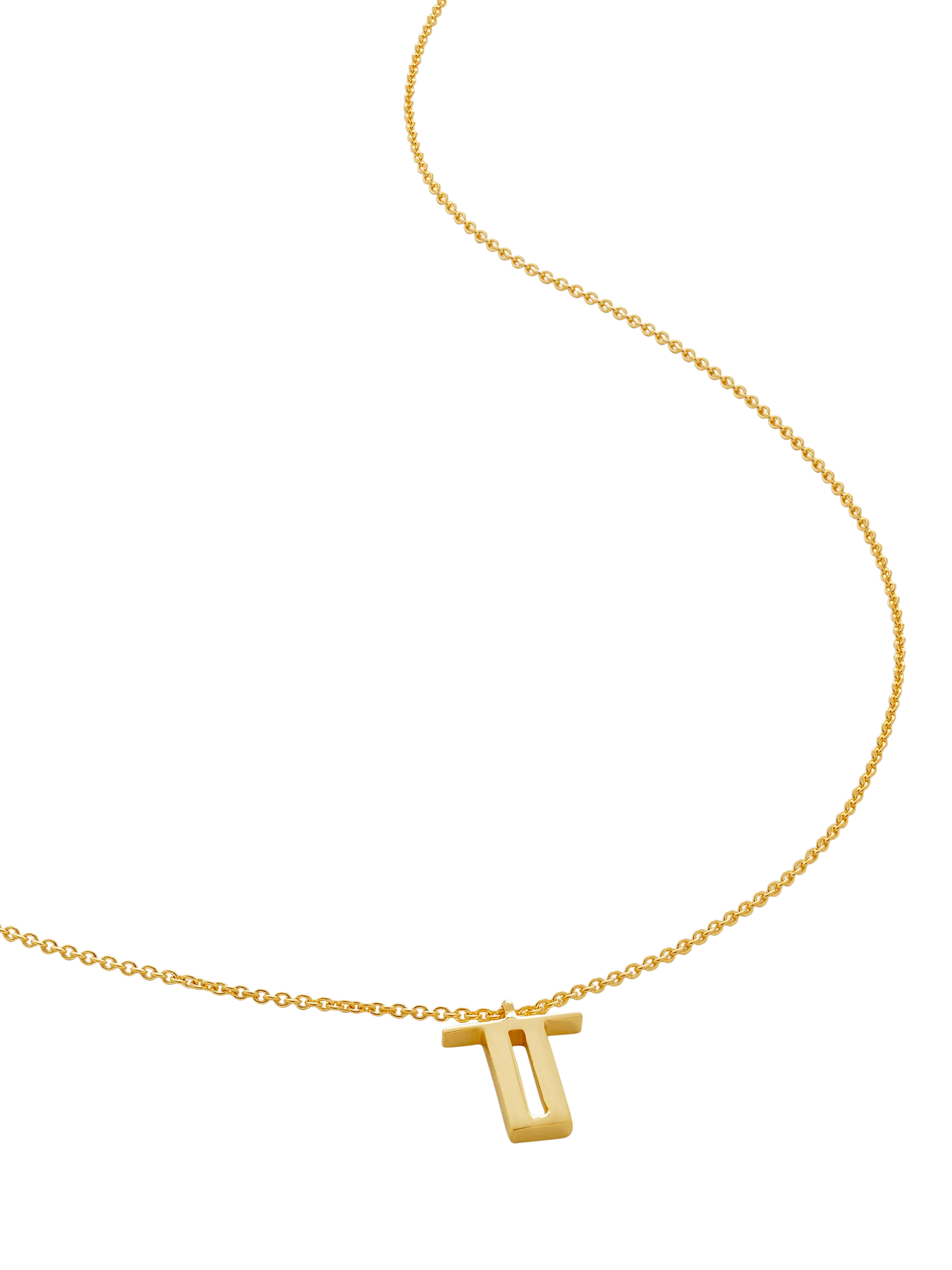 Monica Vinader Initial Chain Necklace, Gold, T