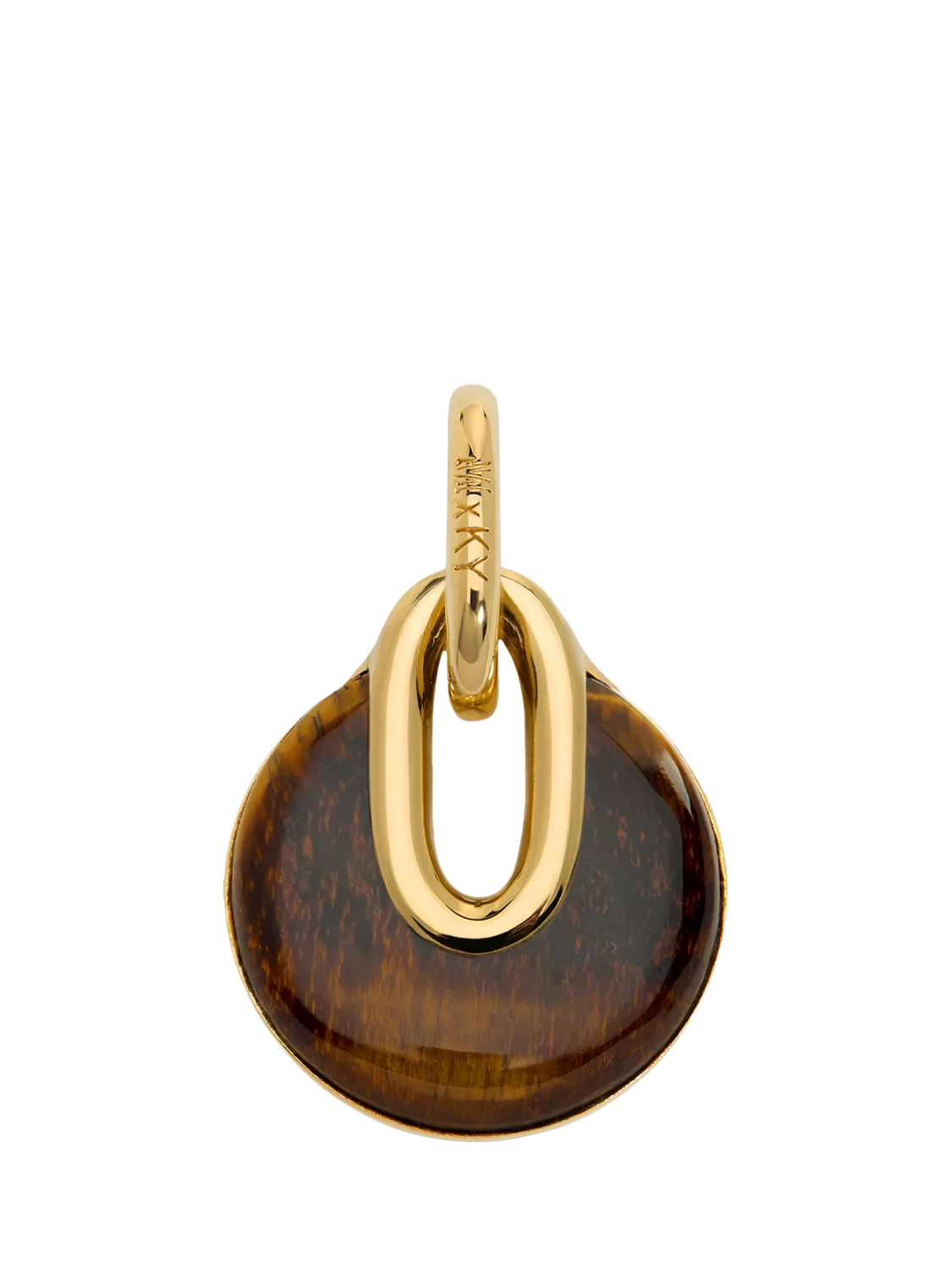 Monica Vinader tiger's eye pendant charm, gold vermeil - British product