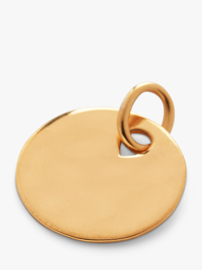 Monica Vinader gold coin pendant charm, imported from the UK