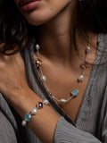 Dower & Hall multi pearl gemstone pebble bracelet sterling silver, UK version