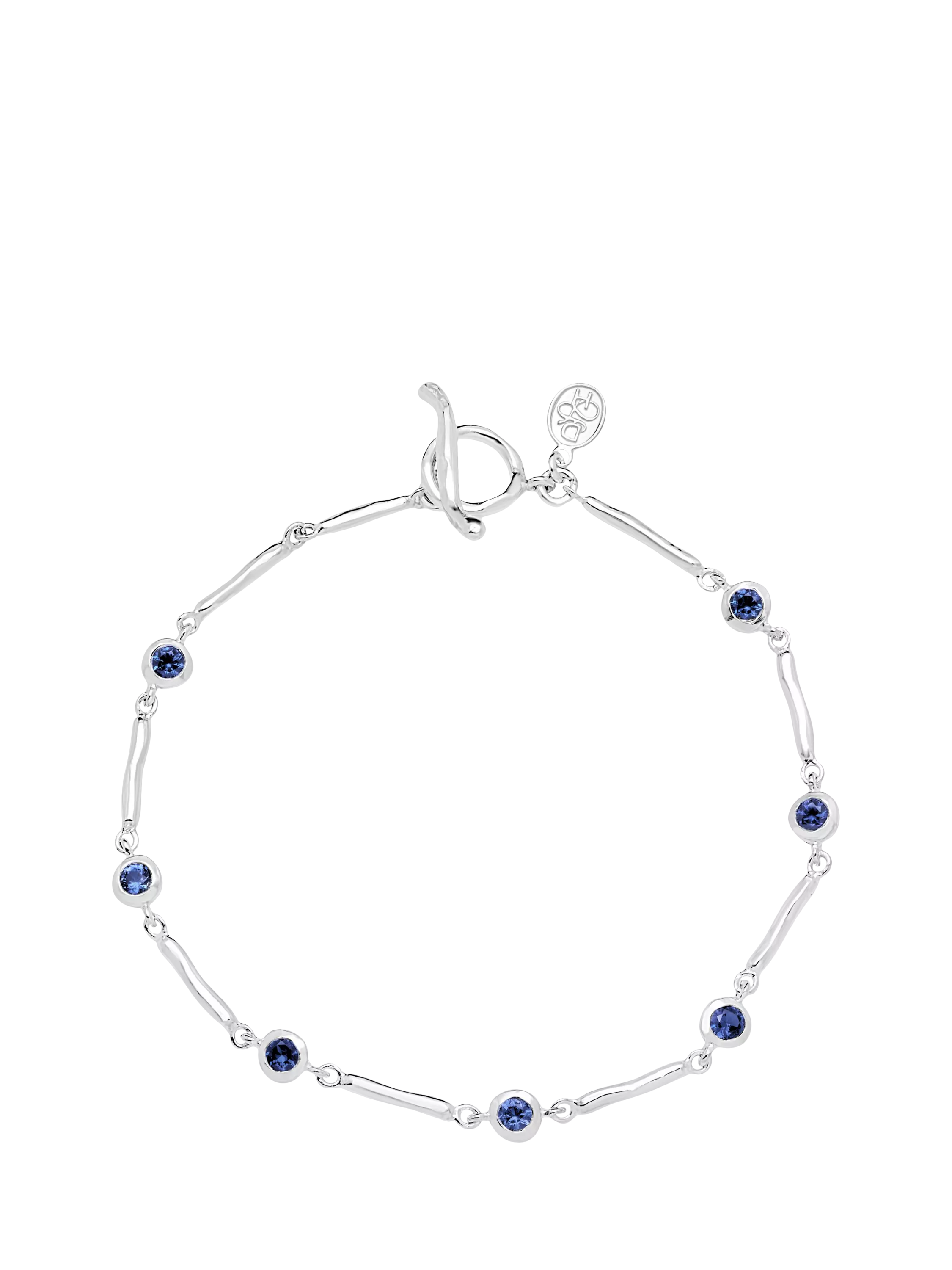 Dower & Hall sterling silver sapphire bracelet 18.5cm, imported from the UK