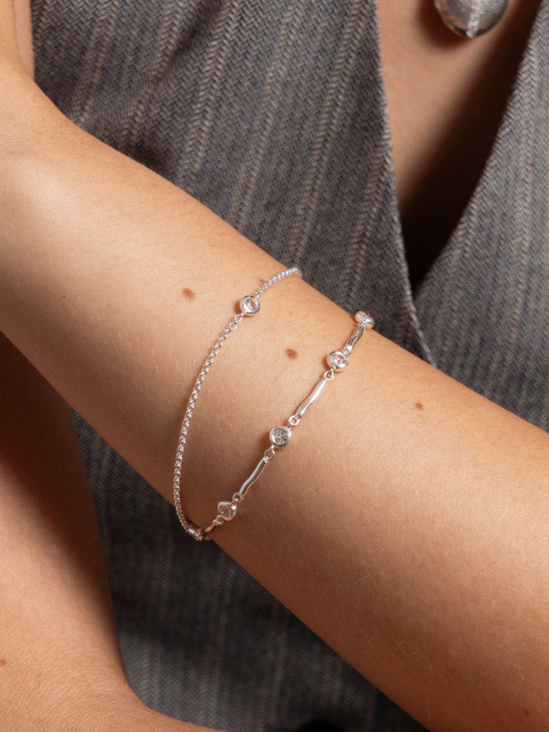 Dower & Hall Dewdrop sapphire chain bracelet silver, UK version