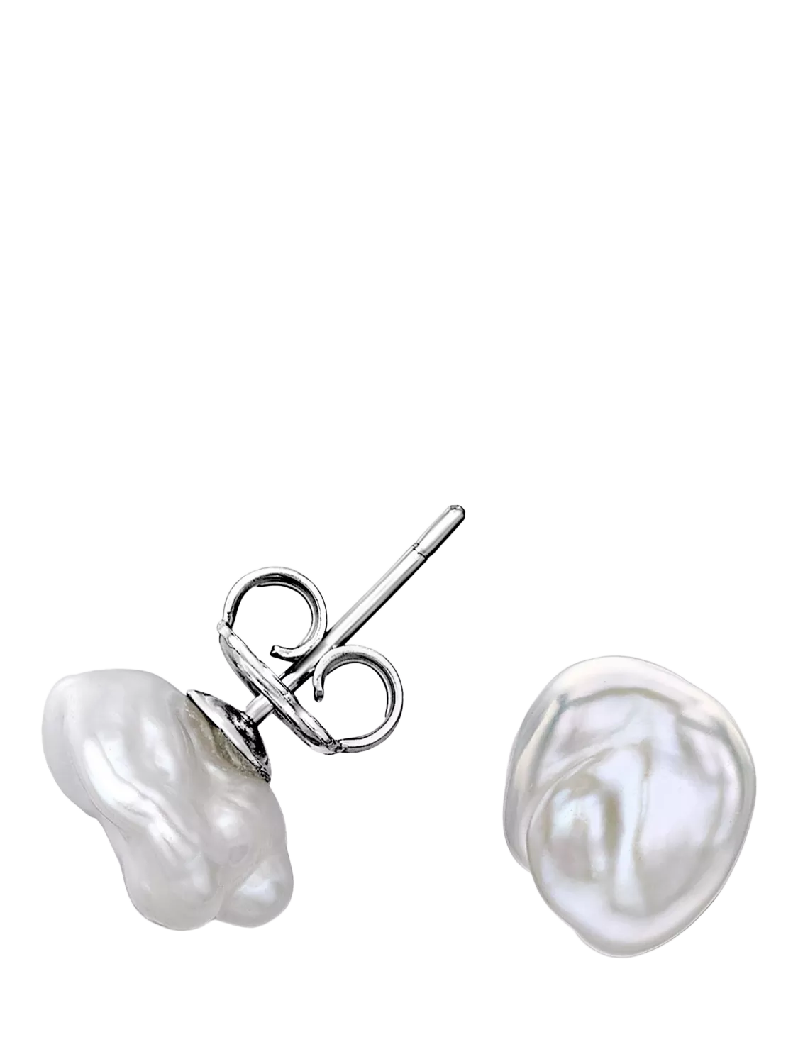 Dower & Hall keshi pearl stud earrings in silver (British brand)
