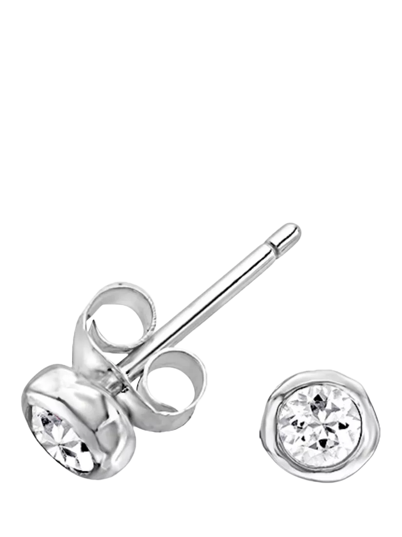 Dower & Hall Sterling Silver 3mm Dewdrop Stud Earrings