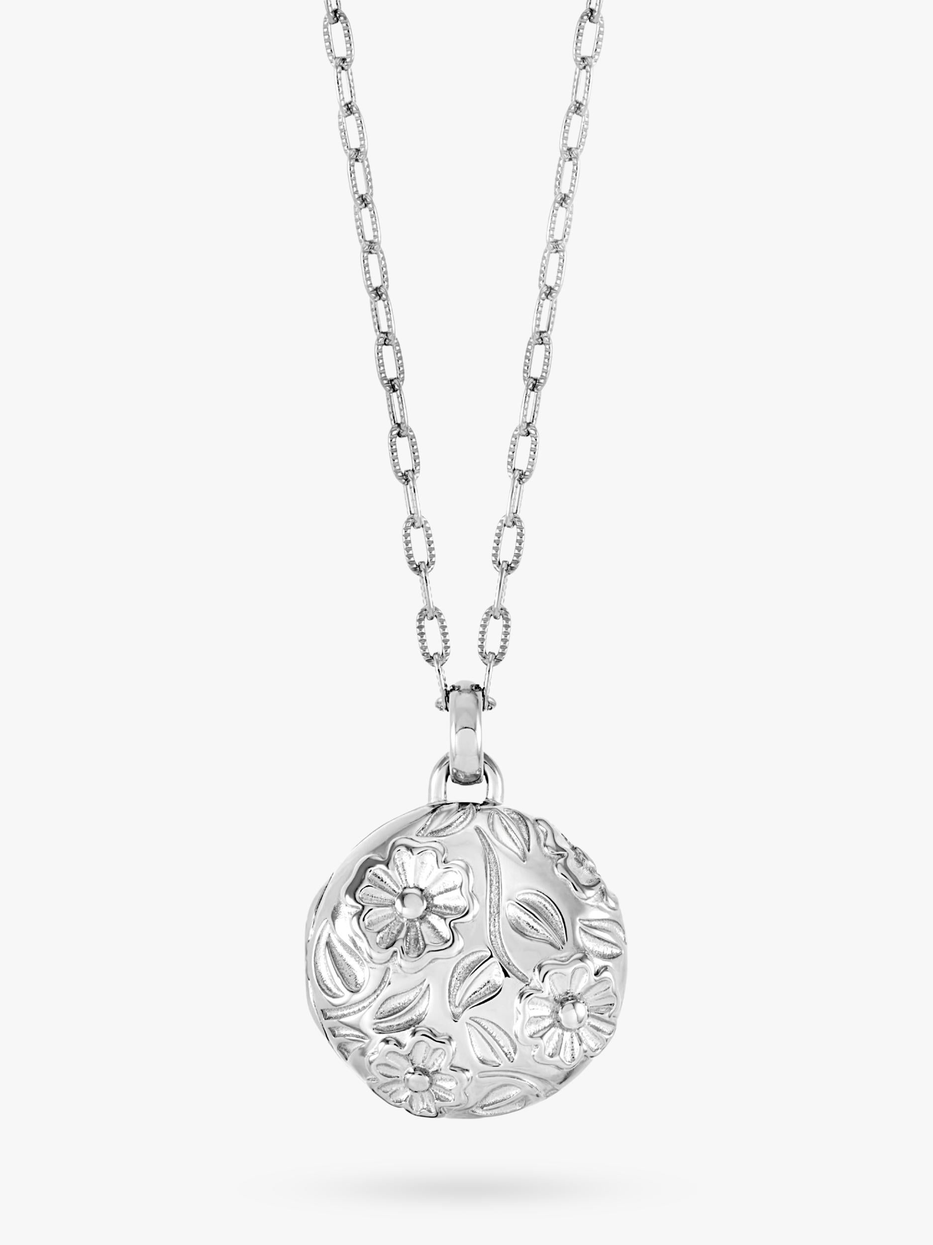 Dower & Hall Forget-Me-Not locket necklace sterling silver (British brand)