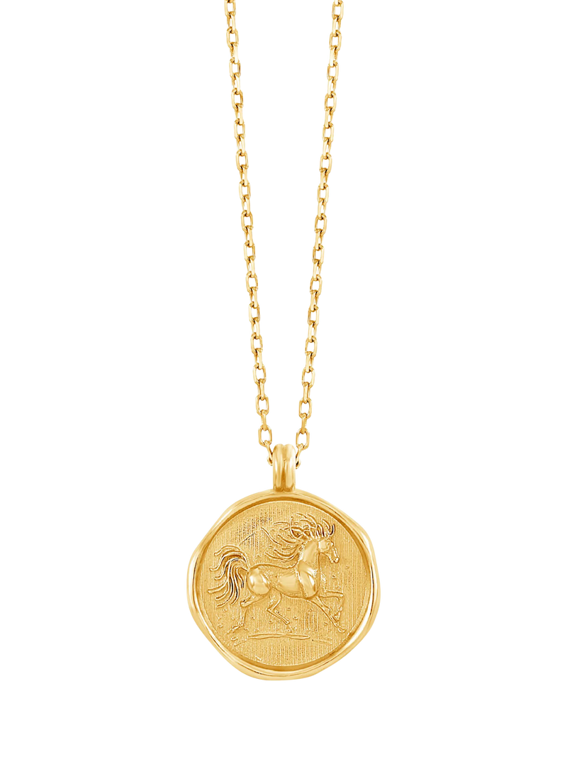 Dower & Hall 9ct Gold Fire Horse Necklace