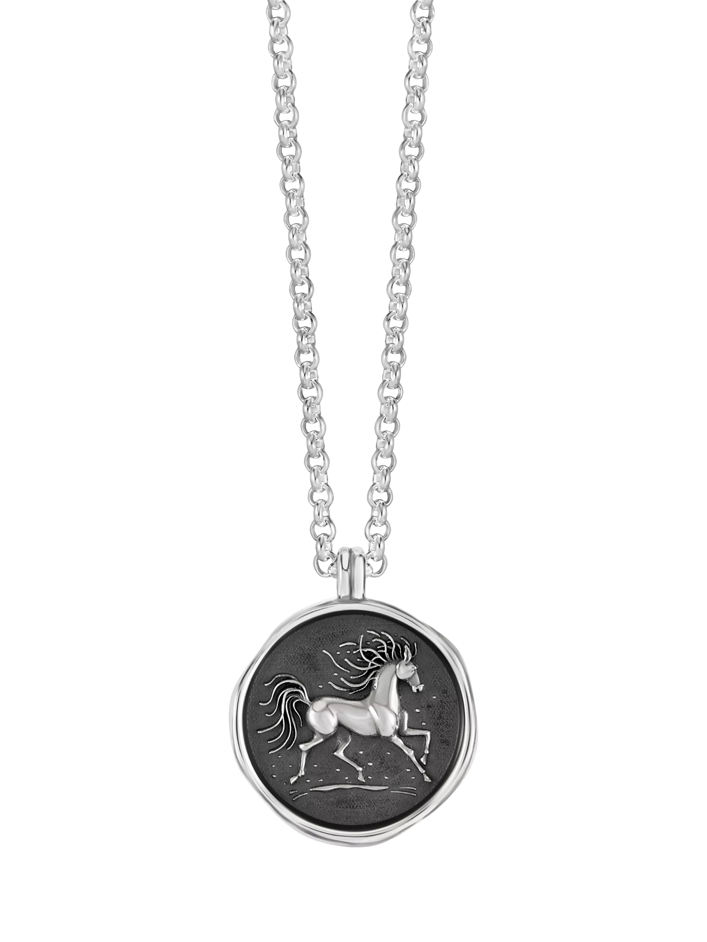 Dower & Hall Fire Horse Pendant Necklace, Silver
