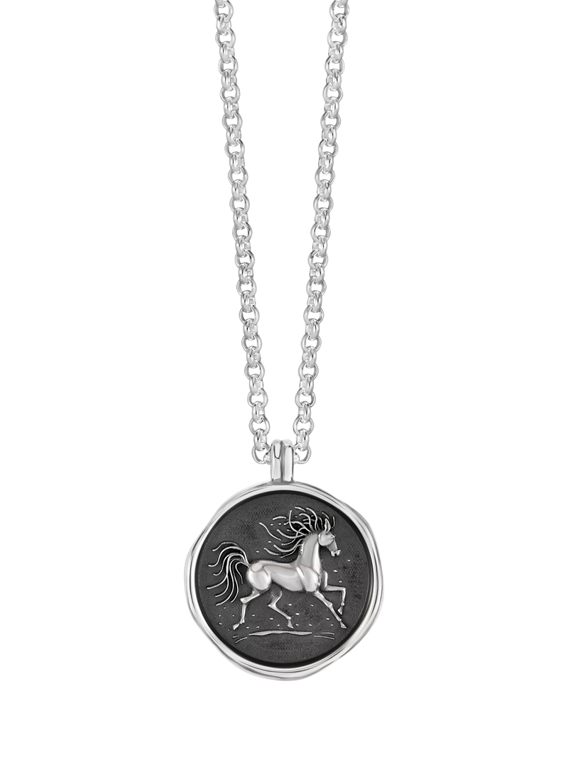 Dower & Hall Fire Horse Pendant Necklace, Silver