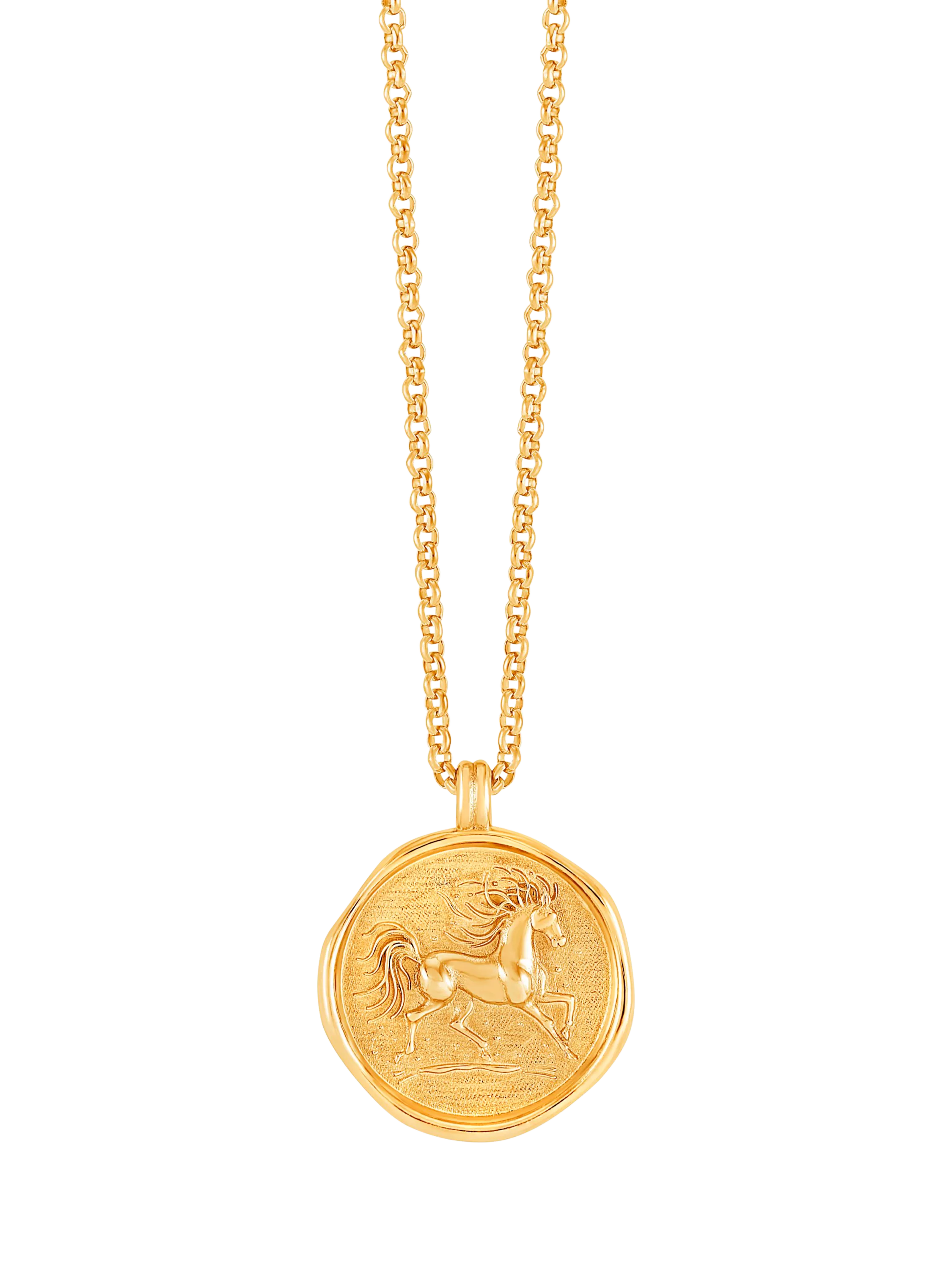 Dower & Hall Fire Horse necklace gold, UK version