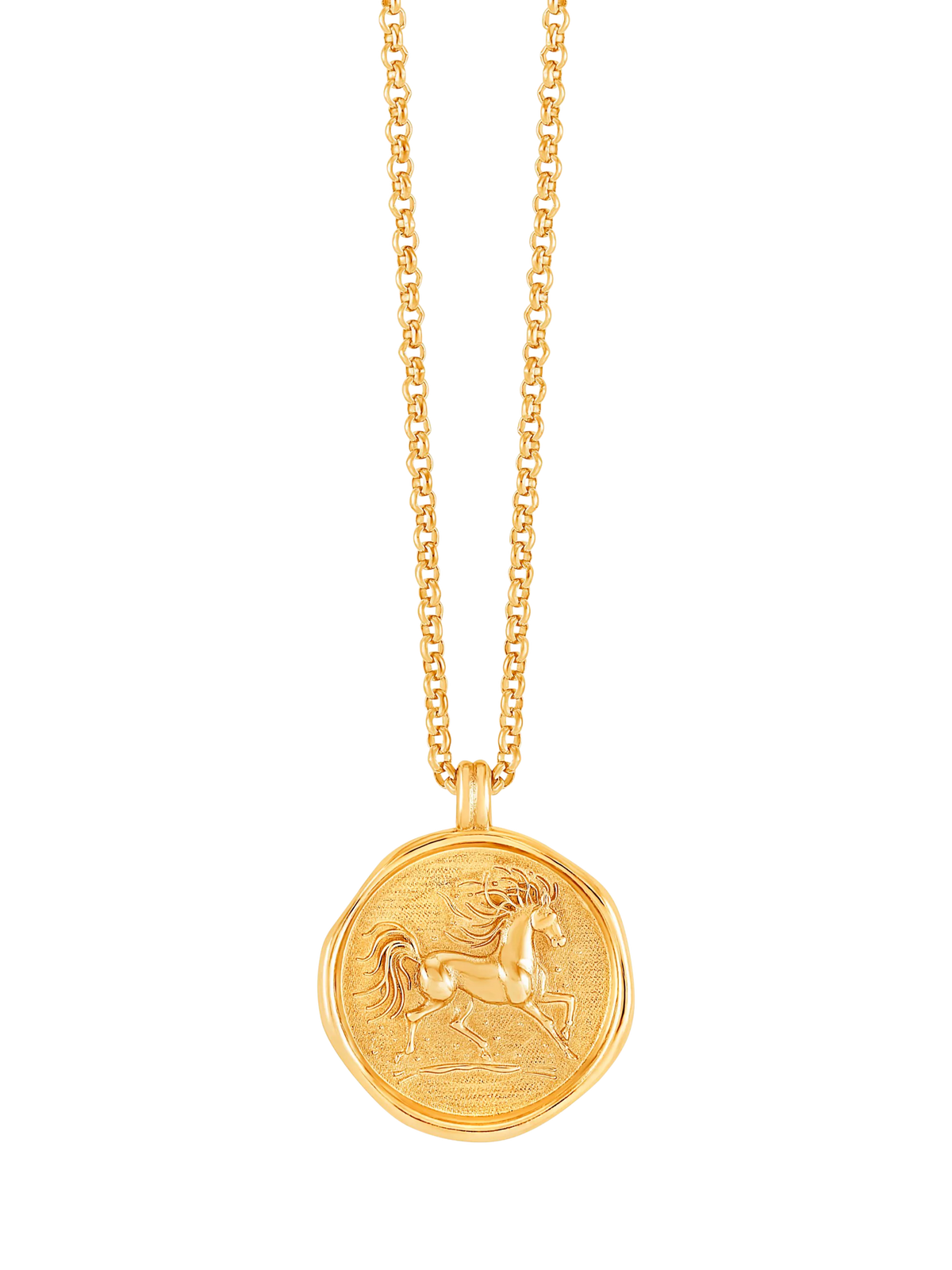 Dower & Hall Fire Horse necklace gold, UK version