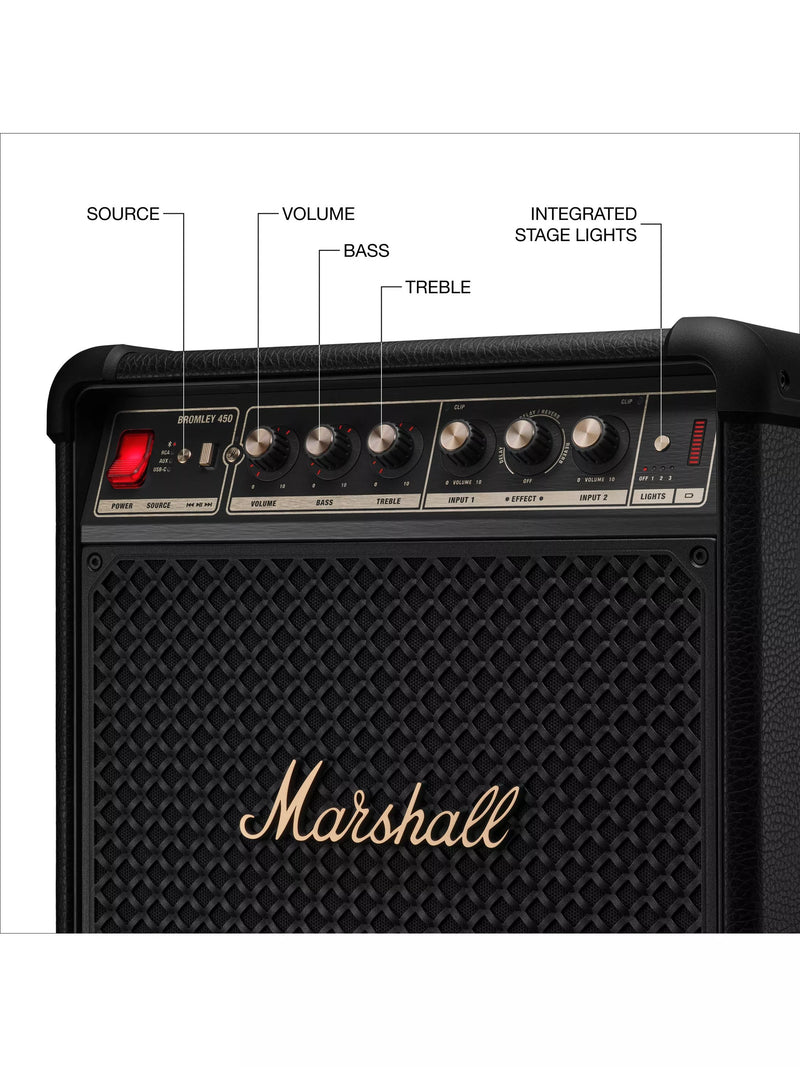 Marshall Bromley 450 Bluetooth party speaker with lights, UK version