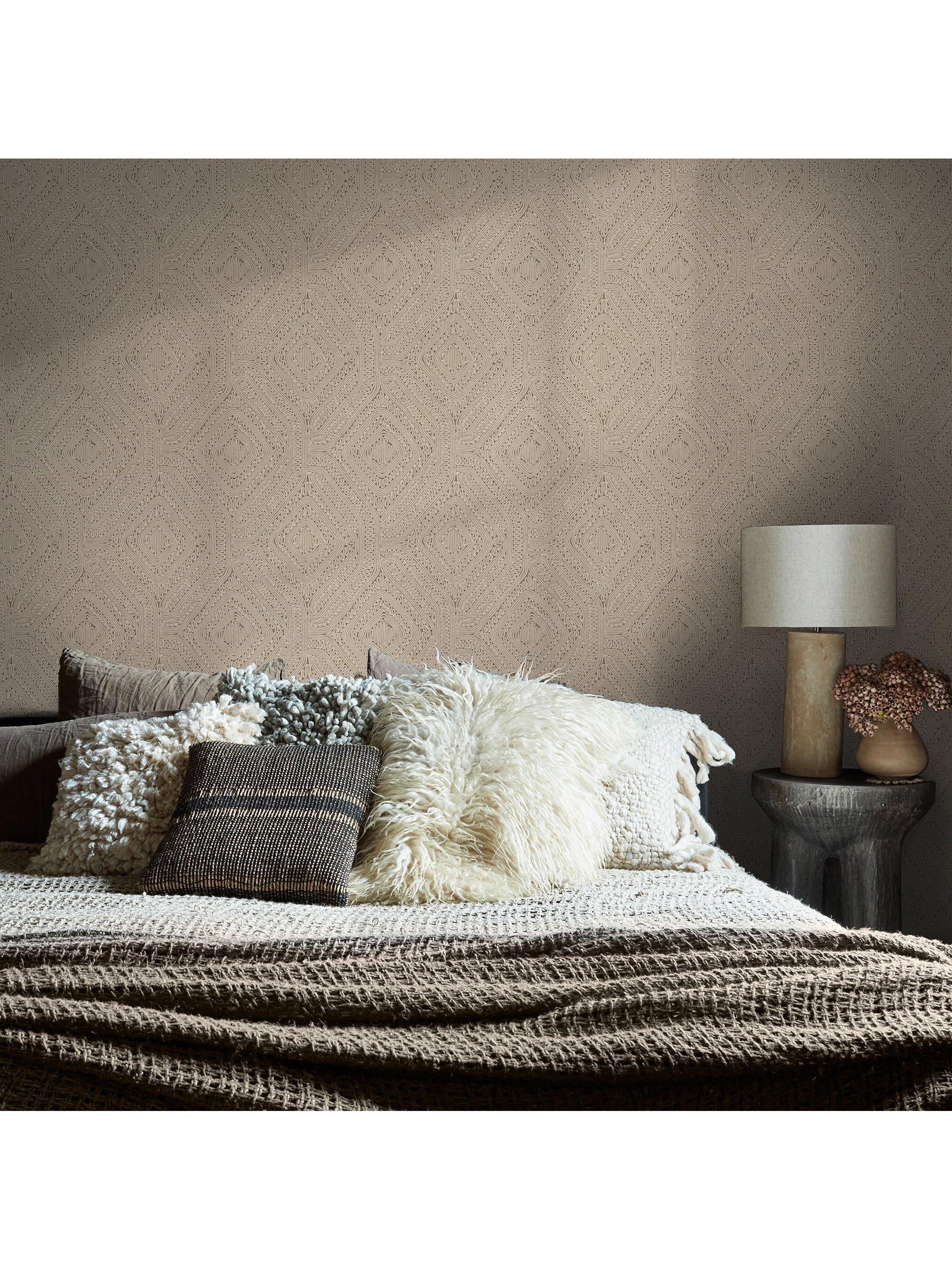 Abigail Ahern Artisan Weave Wallpaper Fawn, imported from the UK