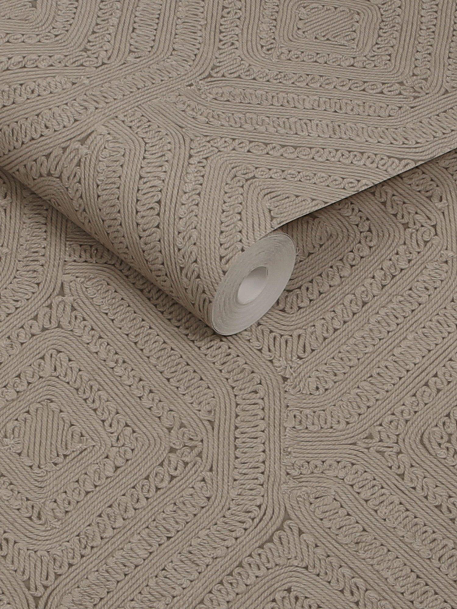 Abigail Ahern Artisan Weave Wallpaper Fawn, imported from the UK
