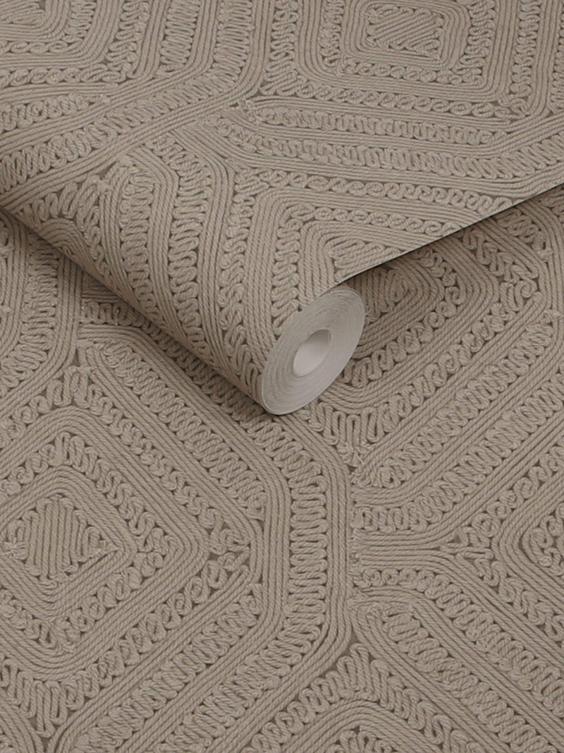 Abigail Ahern Artisan Weave Wallpaper Fawn, imported from the UK