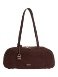 Dune London suede bowling handbag in brown (British brand)