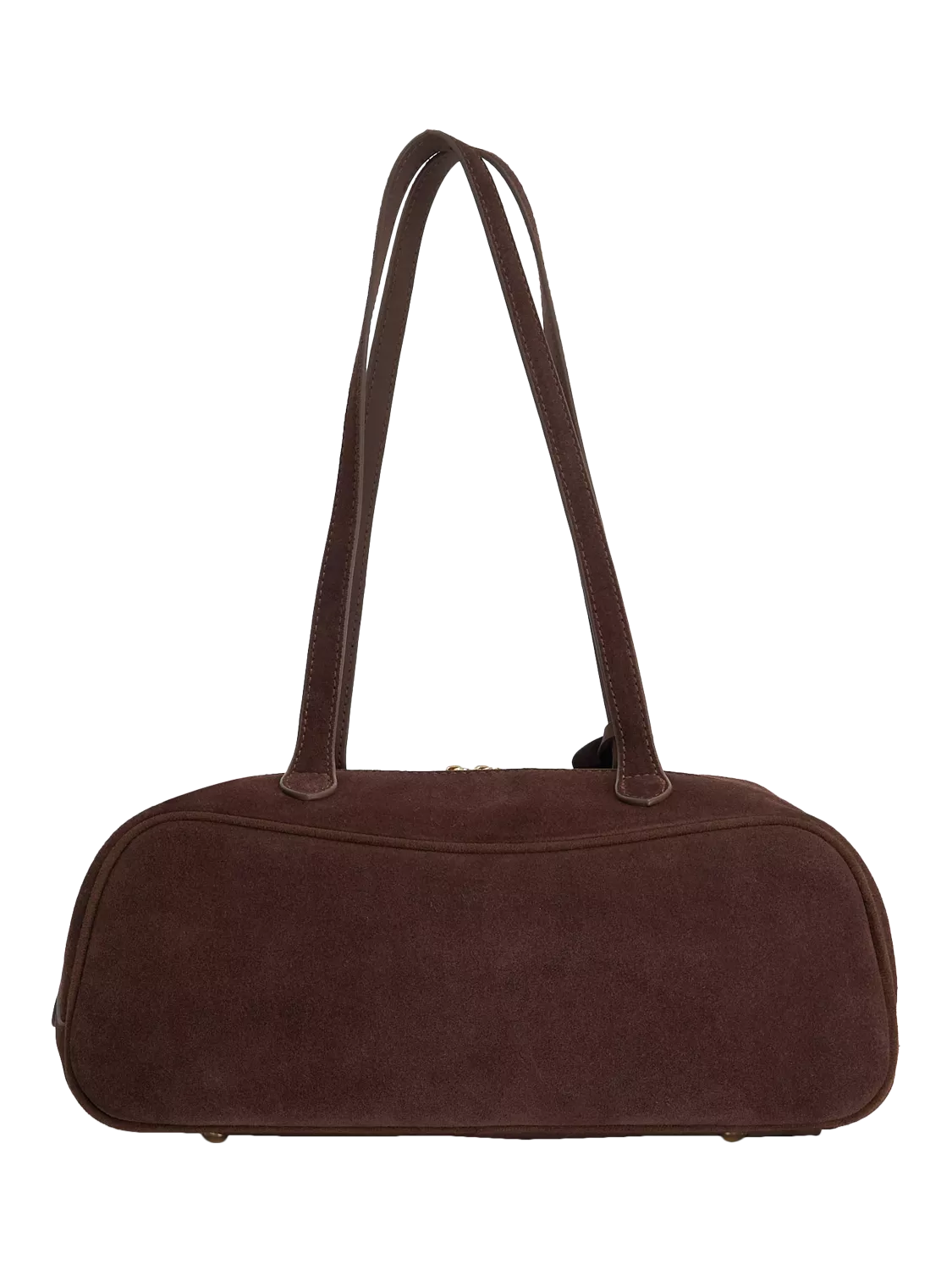 Dune London suede bowling handbag in brown (British brand)