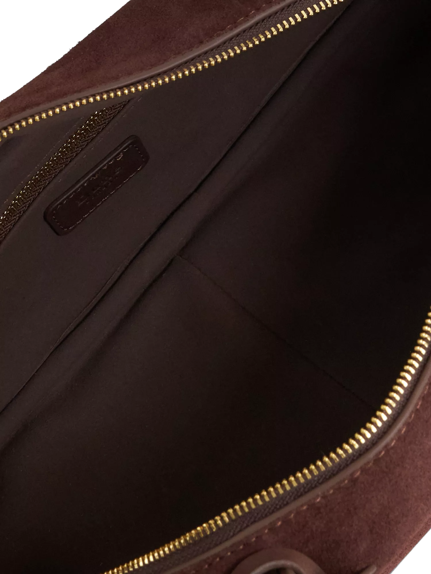 Dune London suede bowling handbag in brown (British brand)
