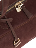 Dune London suede bowling handbag in brown (British brand)