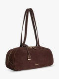 Dune London suede bowling handbag in brown (British brand)