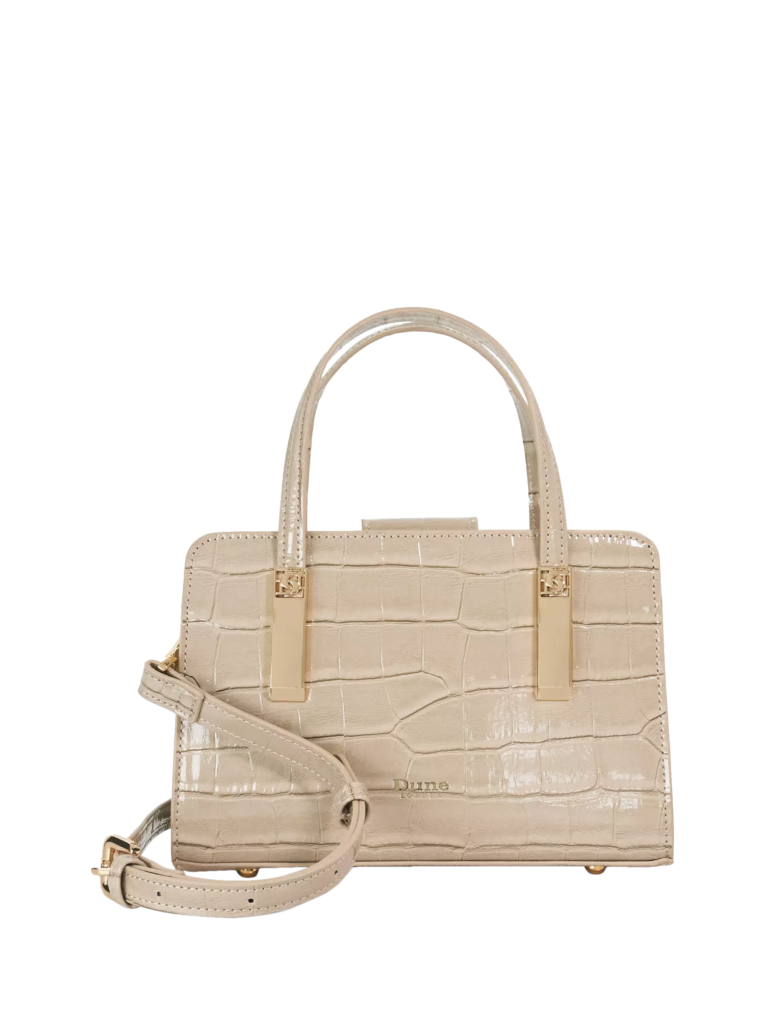Dune London grey croc-effect grab bag (British brand)