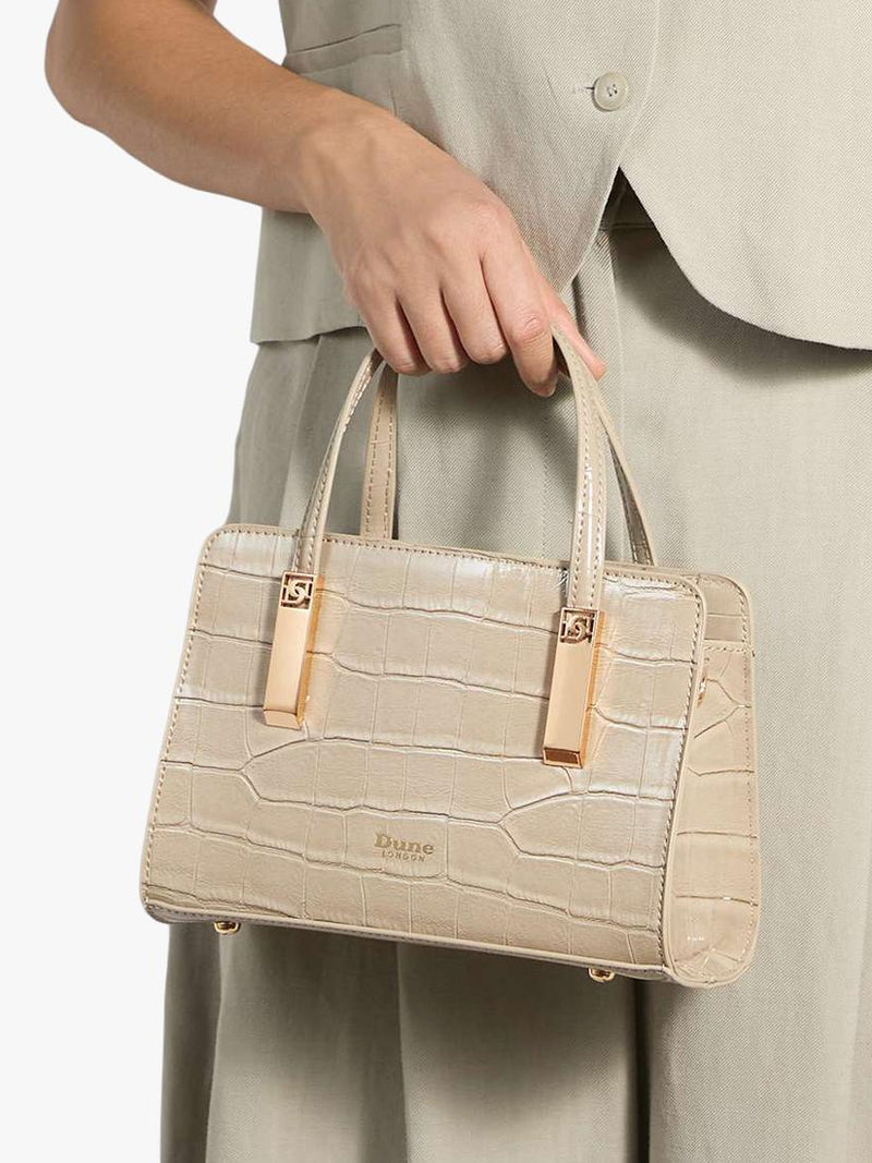 Dune London grey croc-effect grab bag (British brand)