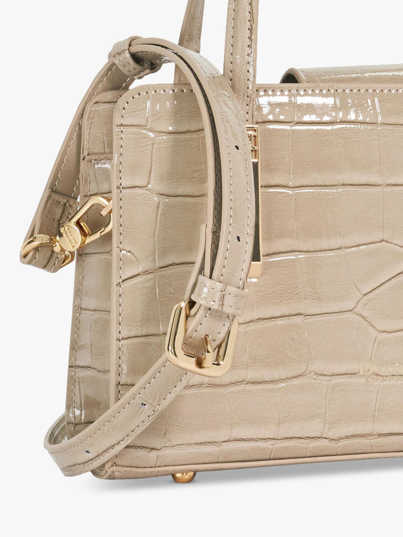 Dune London grey croc-effect grab bag (British brand)