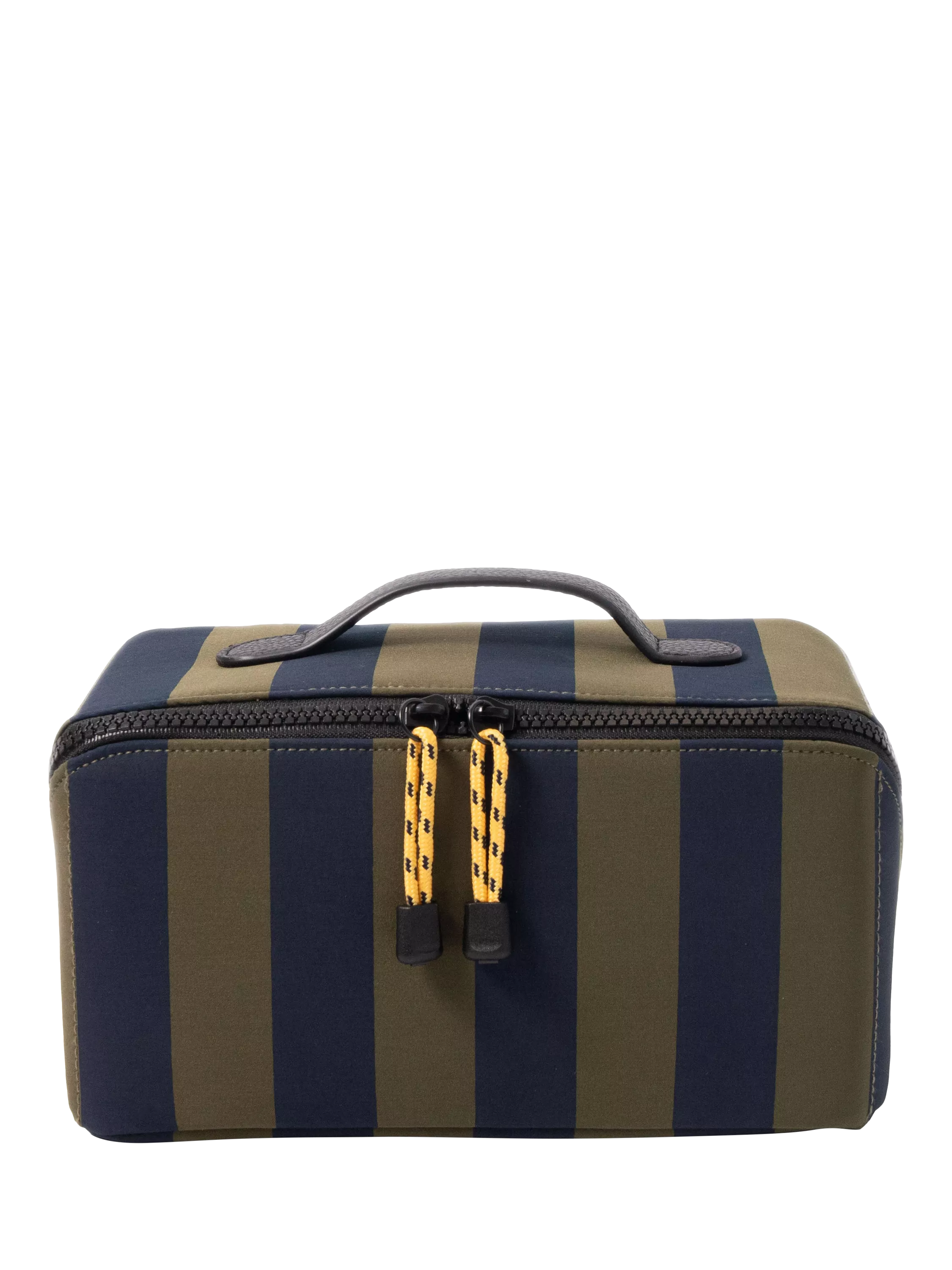 Caroline Gardner striped wash bag charcoal navy - British product
