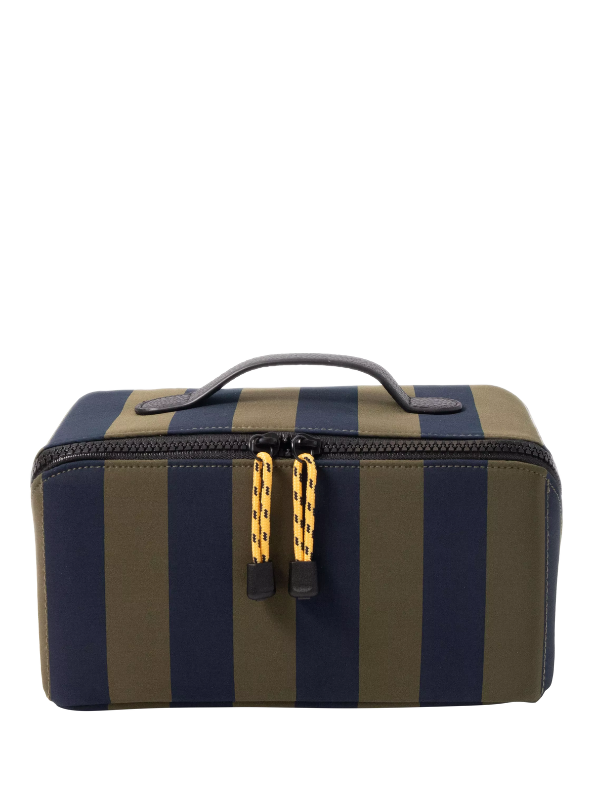 Caroline Gardner striped wash bag charcoal navy - British product