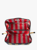Caroline Gardner striped wash bag charcoal navy - British product