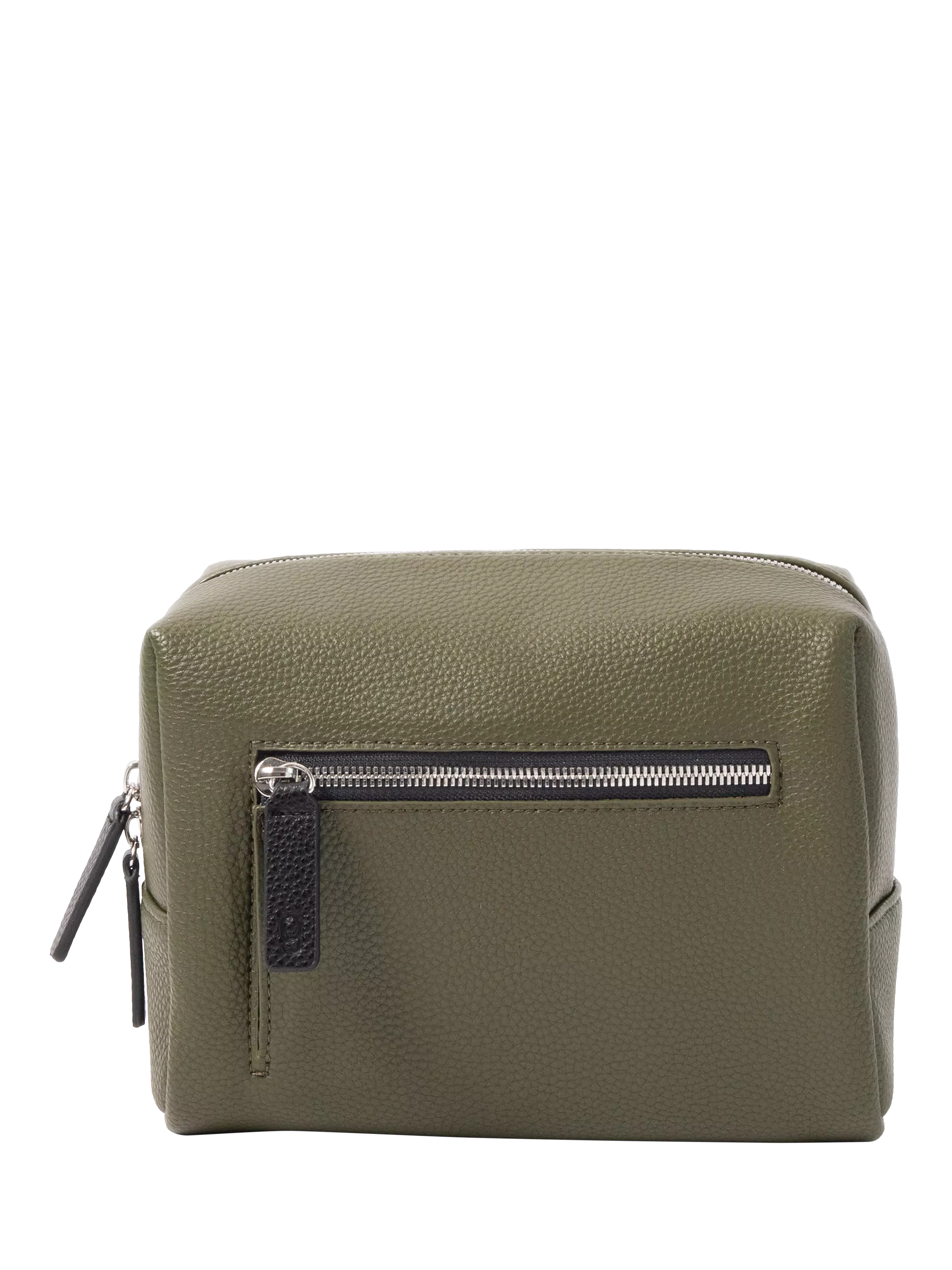 Caroline Gardner large slim wash bag in khaki (British brand)