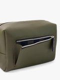 Caroline Gardner large slim wash bag in khaki (British brand)