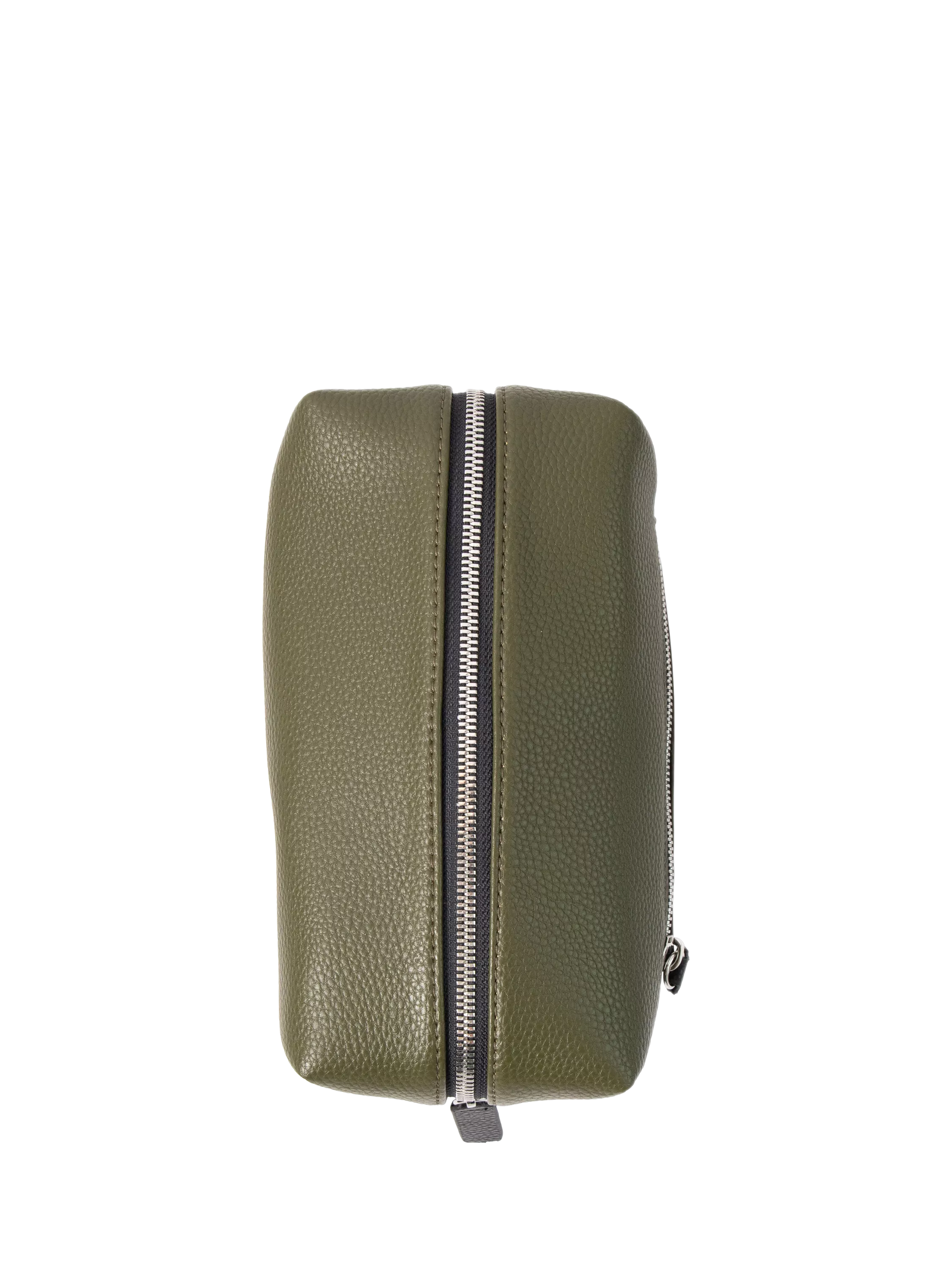 Caroline Gardner large slim wash bag in khaki (British brand)