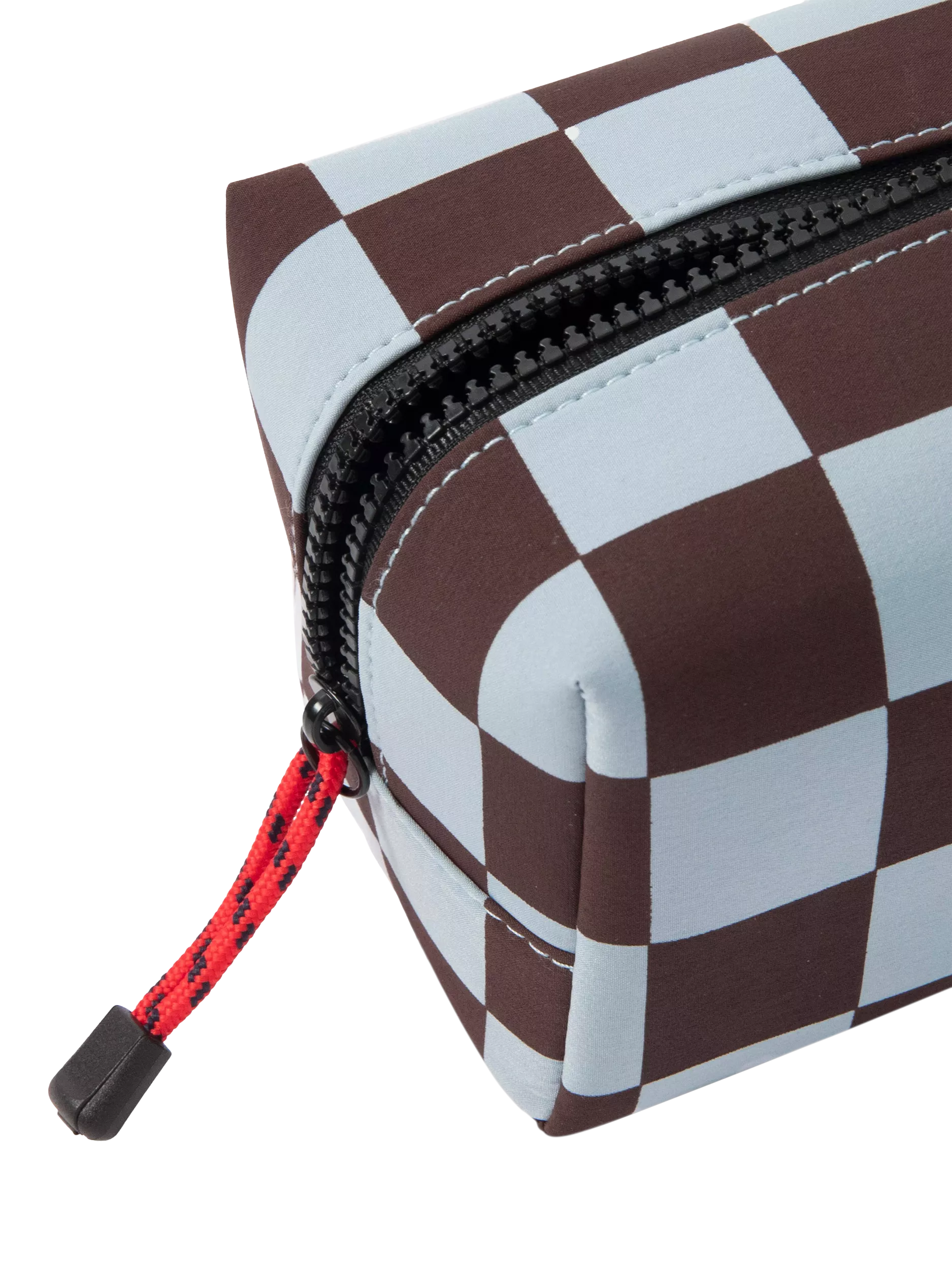 Caroline Gardner check grooming bag wine/blue UK version