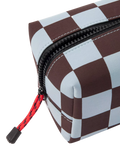 Caroline Gardner check grooming bag wine/blue UK version