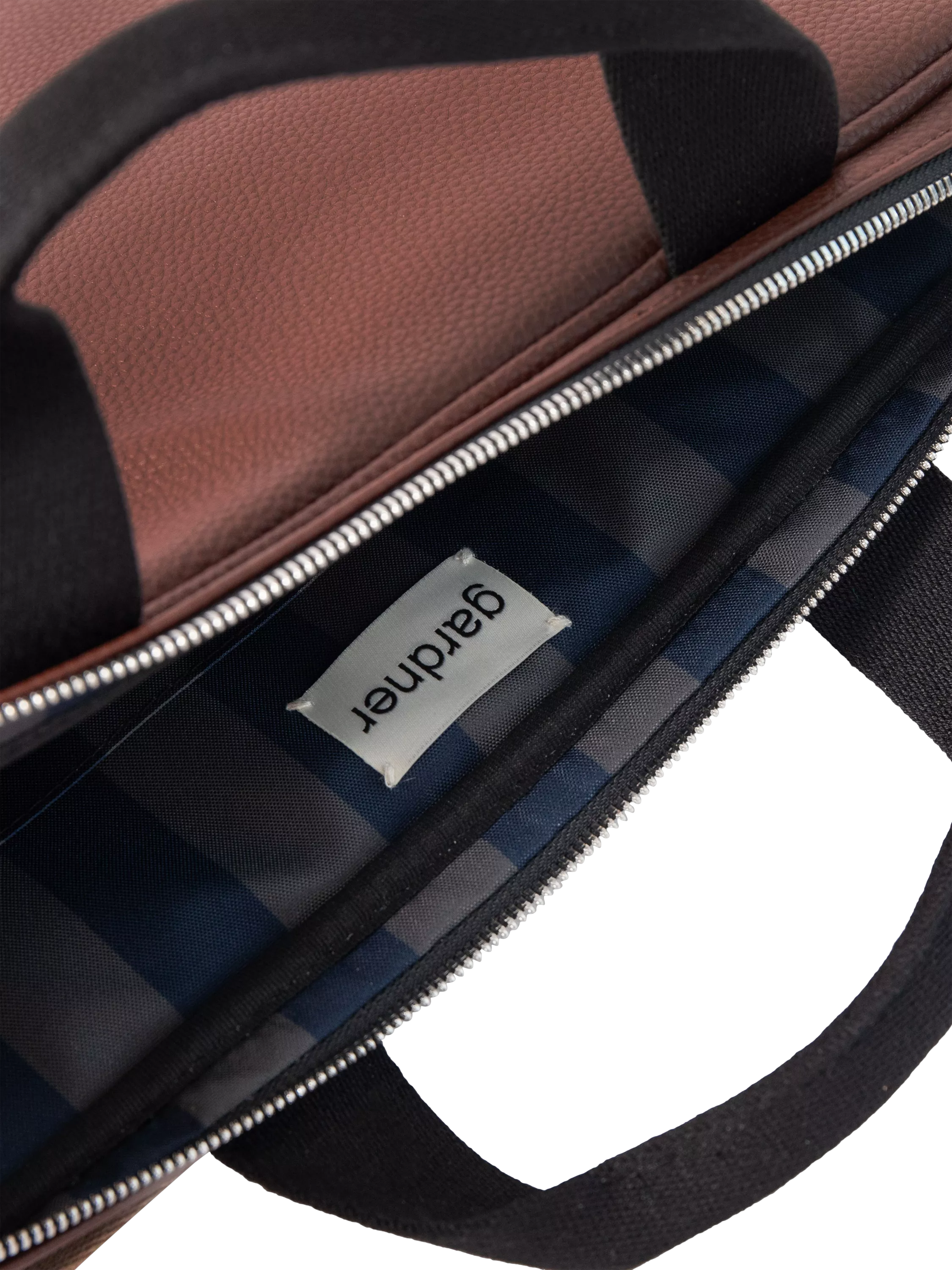 Caroline Gardner laptop bag in wine - British brand
