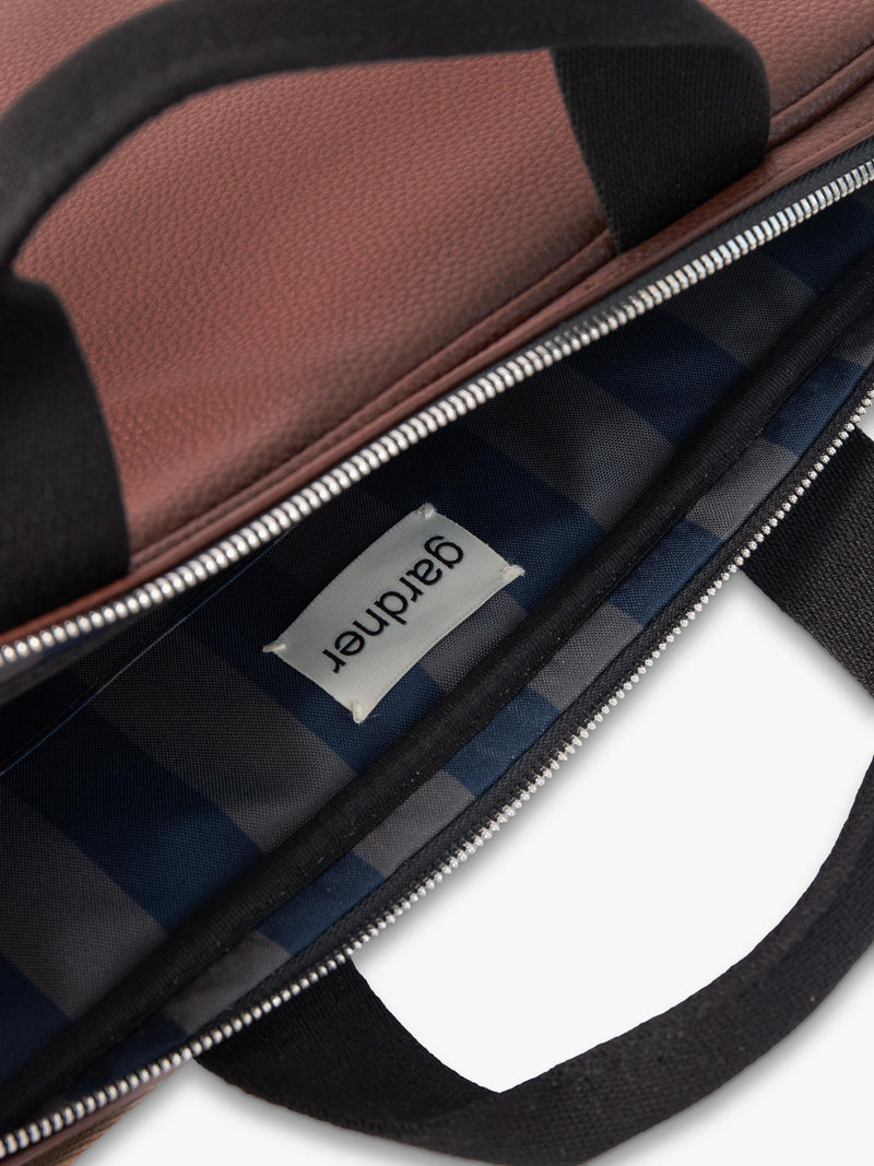 Caroline Gardner laptop bag in wine - British brand