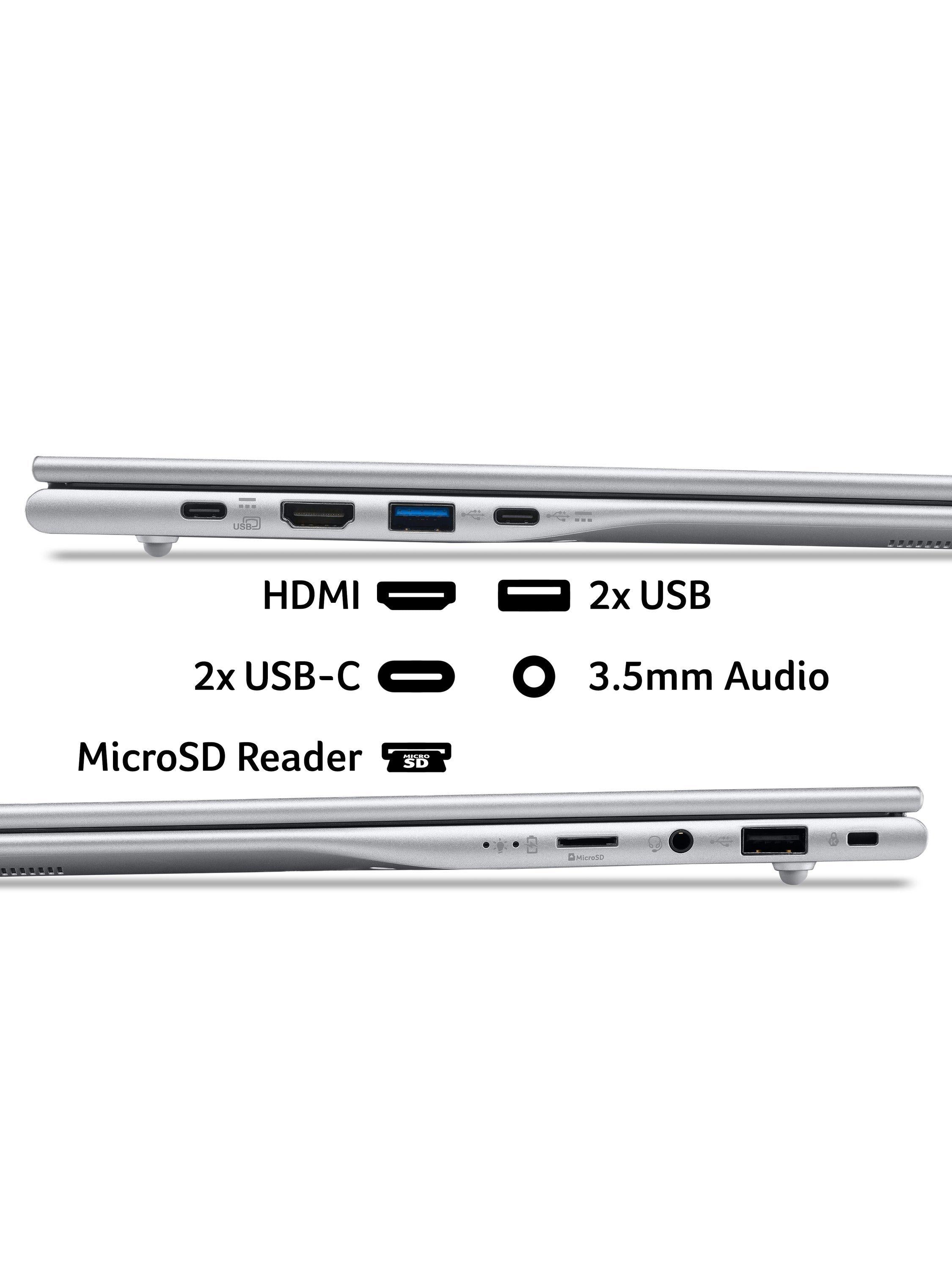 Acer Aspire Lite 15 laptop with AMD Ryzen 3 in silver - British product