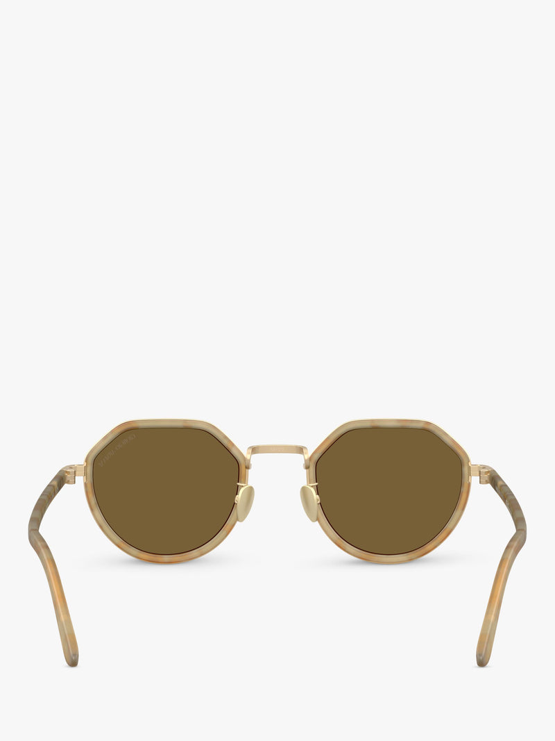 Giorgio Armani unisex round sunglasses brown frame, UK version