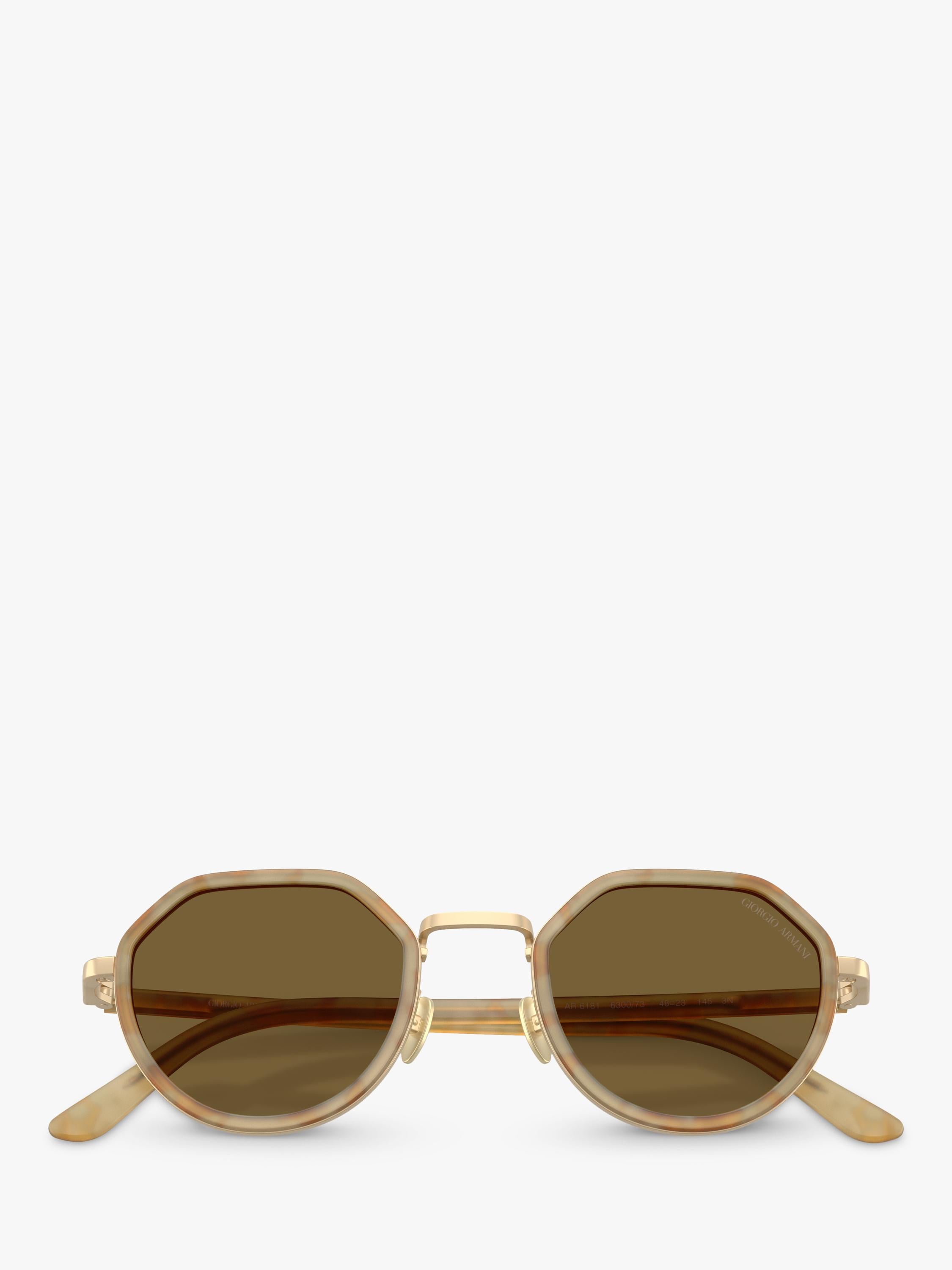 Giorgio Armani unisex round sunglasses brown frame, UK version