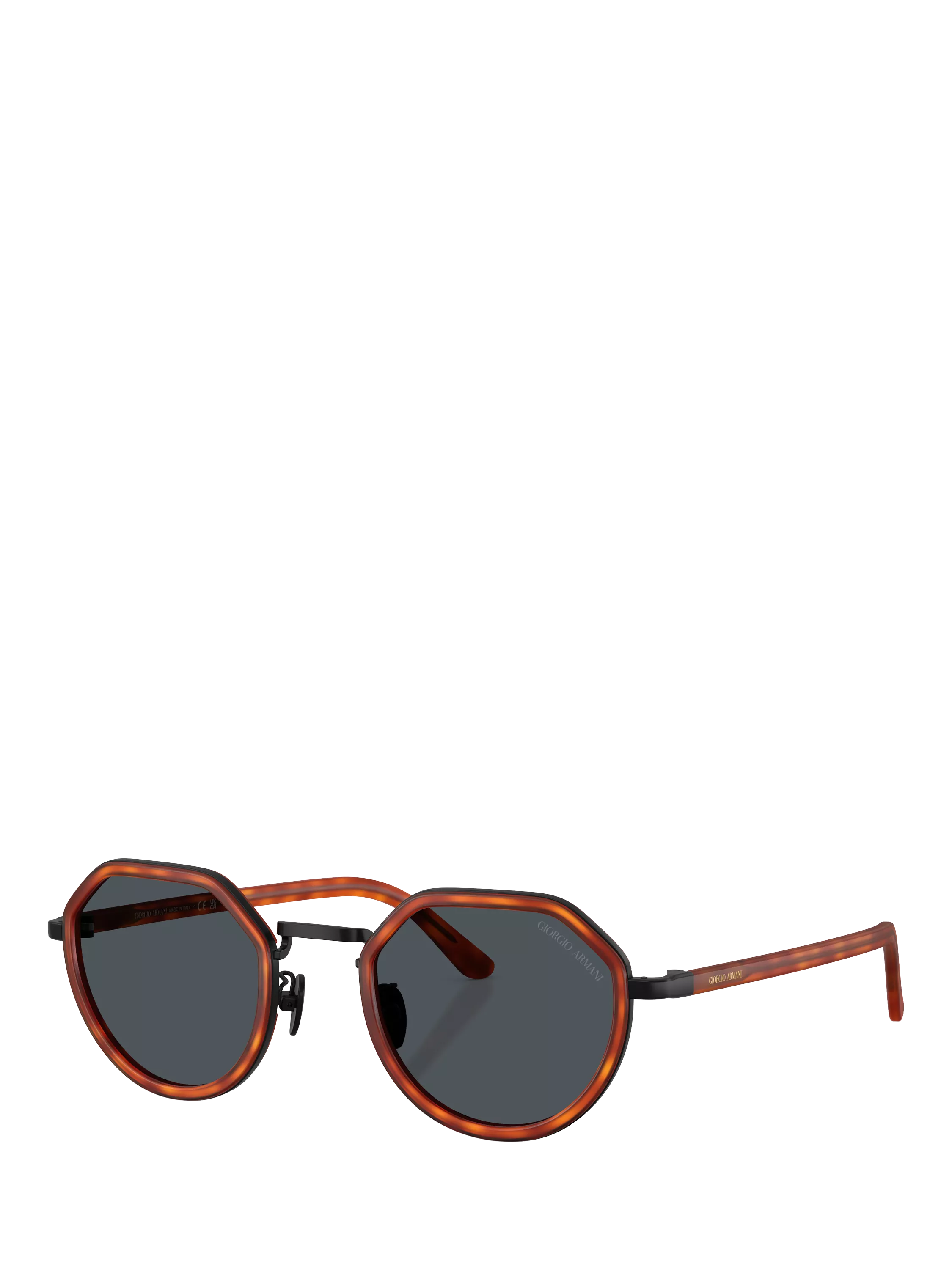 Giorgio Armani unisex round sunglasses brown frame, UK version