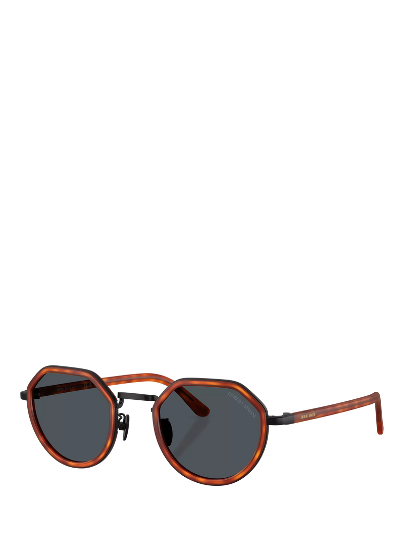 Giorgio Armani unisex round sunglasses brown frame, UK version