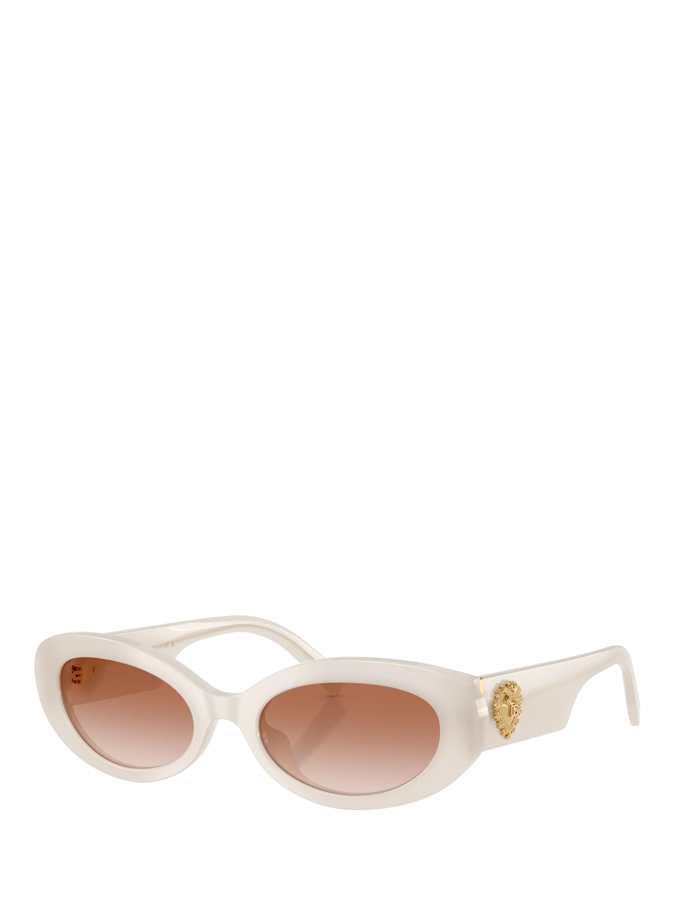 Dolce & Gabbana DG4537 Women's Oval Sunglasses, Opaline Milky/Brown Gradient